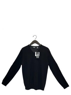 Calvin Klein Merino Wool V-Neck Men’s Sweater Black Size Medium ck New NWT